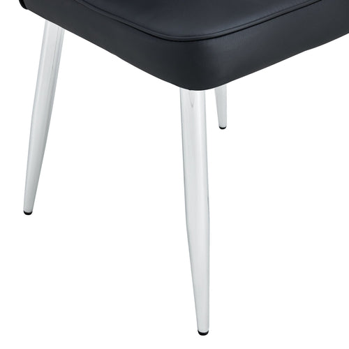 Modern Minimalist Dining Chairs with PU Leather Curved Backrest and