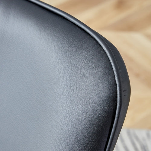Modern Minimalist Dining Chairs with PU Leather Curved Backrest and