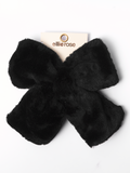 Faux Fur Bow- Black