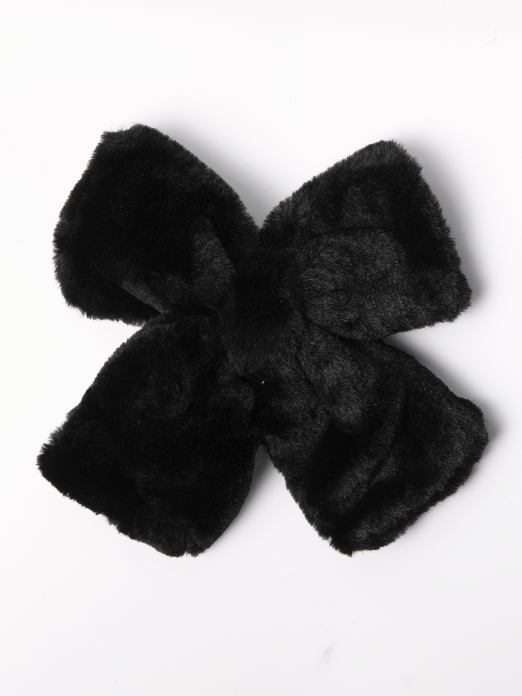 Faux Fur Bow- Black