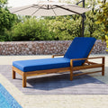 Acacia Wood Adjustable Backrest Outdoor Lounge Chair, Suitable for